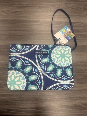 Geckobrands Blue & Teal Patterned Swim Suit & Utility Bag Wristlet Clutch